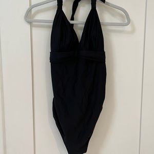 Black Halter Neck Seraphine Maternity Swimsuit